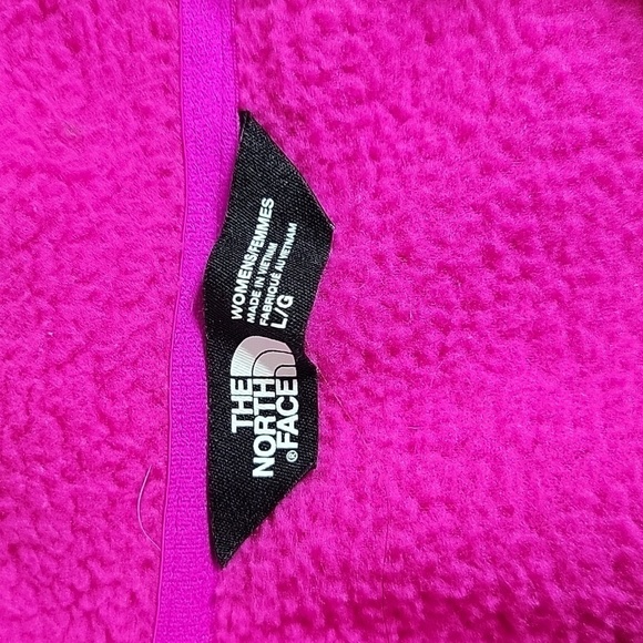 North Face Womens Half Button Anorak Fleece Pullover Beautiful Pink Jacket Large - Picture 2 of 7